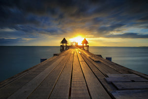 modern-3-piece-aluminium-print-sunset-at-the-wooden-bridge