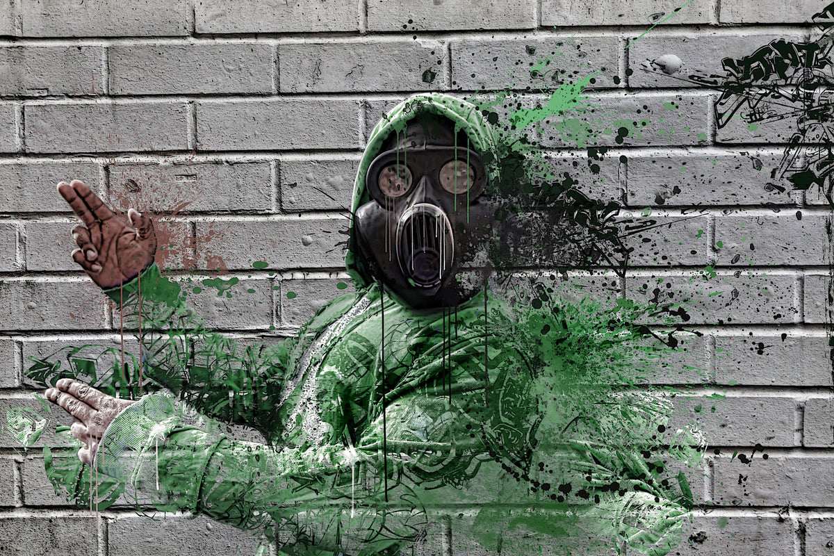 3-piece-aluminium-print-graffiti-gas-mask