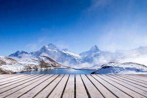 framedposter-print-sundeck-at-the-swiss-mountain-lake