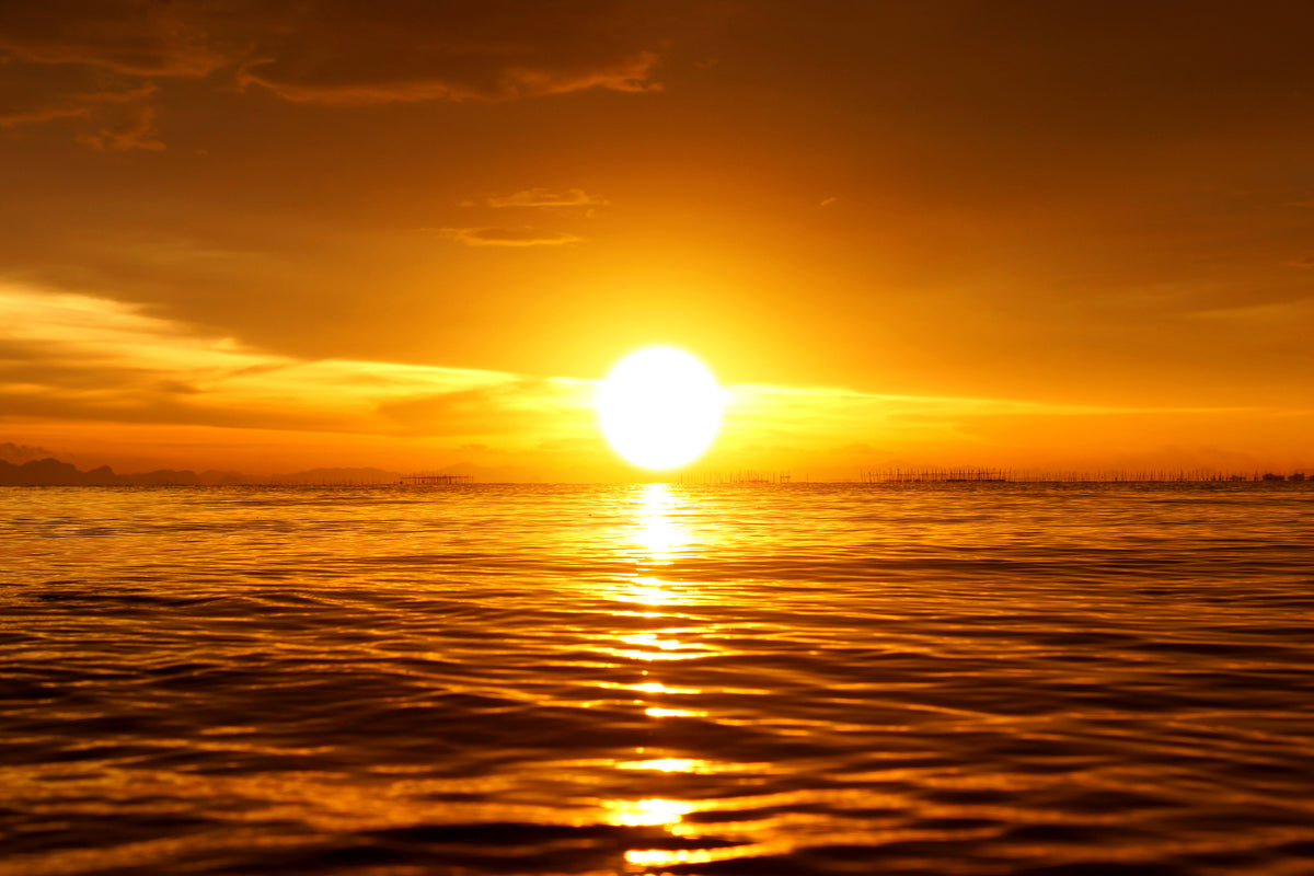 3-piece-aluminium-print-glowing-sunset-on-the-water